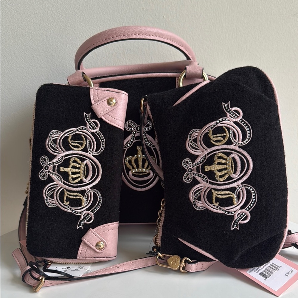 Juicy Couture Black and Pink Satchel with Gold Hardware - Picture 12 of 17